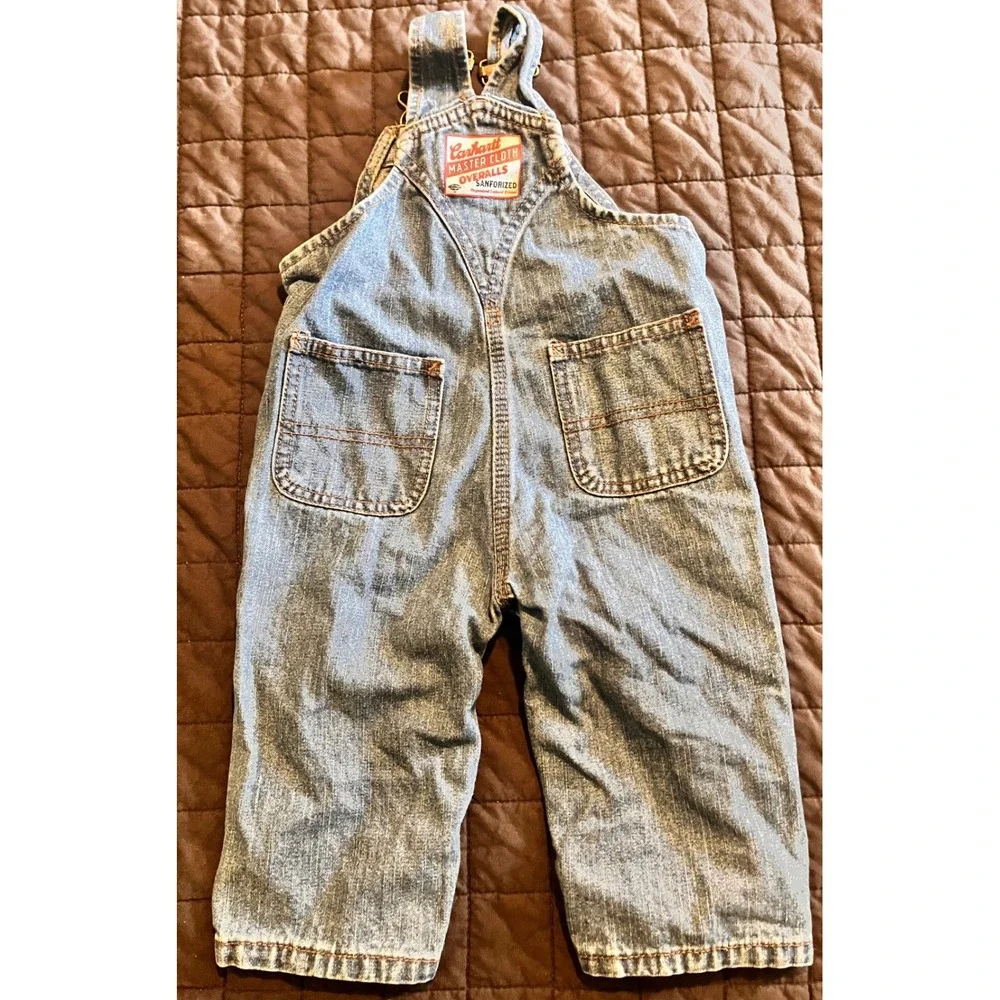 Carhartt Kids‎ Blue Denim Bib Overalls Master Cloth 9M Medium Wash RN 13706